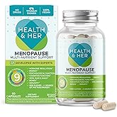 Health & Her Menopause Supplements for Women - Multi-Nutrient Support, Menopause Vitamins for Energy, Bones, Muscles, Skin & Hair, Vegan, Gluten-Free, Non GMO (60ct - 1 Month)