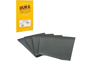 Dura-Gold Premium 1500 Grit Wet or Dry Sandpaper Sheets, 5-1/2" x 9", Box of 25 - Car Color Sanding, Detailing, Polishing Automotive, Woodworking Wood Furniture, Metal Finishing Hand Sand Block Sander