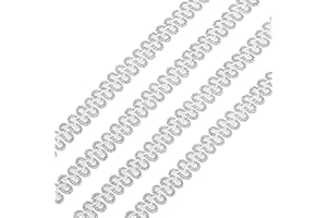 uxcell 15 Yard Braid Lace Trim, 1/2 Inch Decorated Gimp Trim for Sewing Costume DIY Crafts Jewelry Making Silver