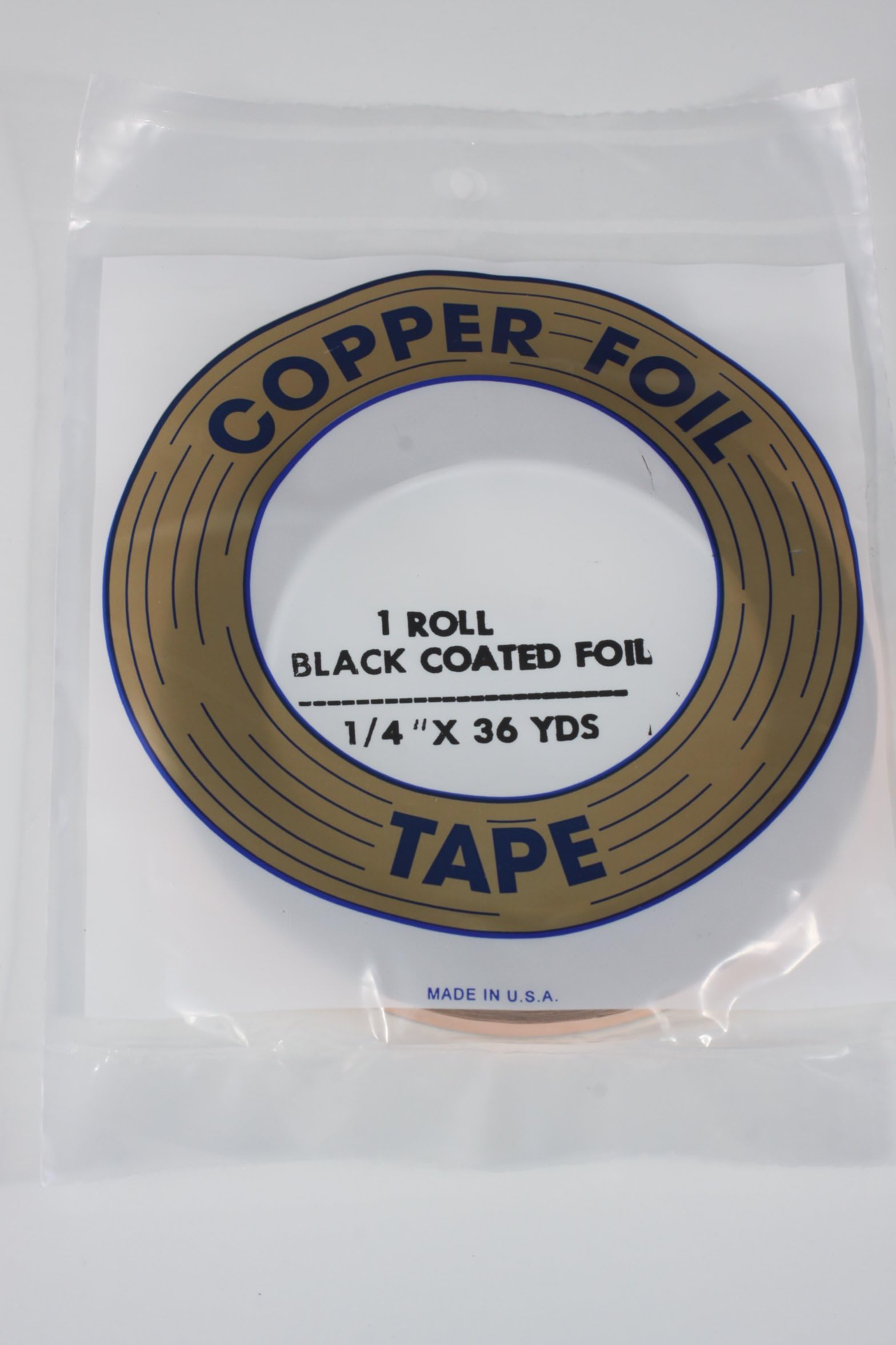 Stained Glass Tools and Supplies - Black Backed Copper Tape 1/4