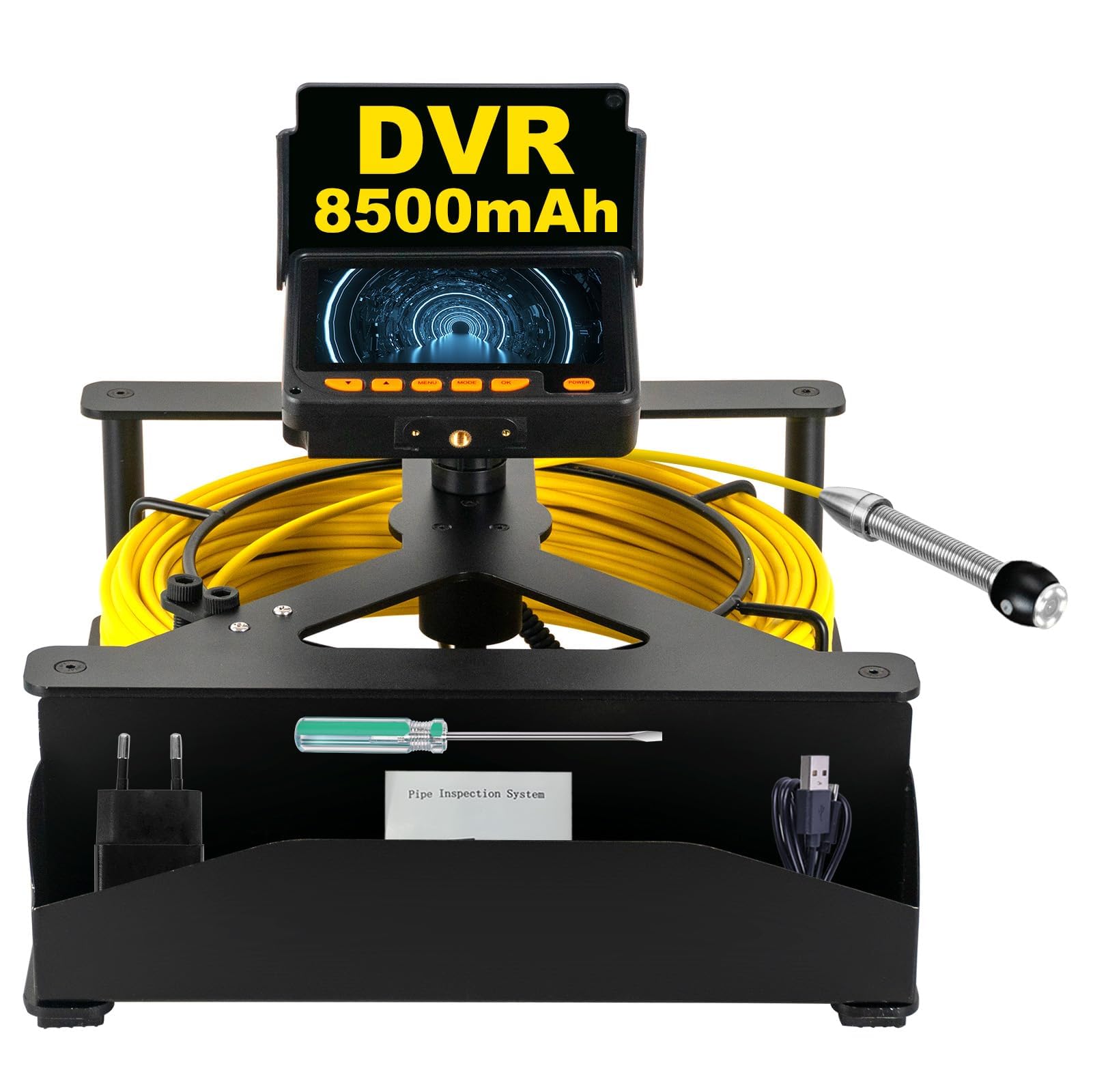 Photo 1 of SYANSPAN Sewer Camera,4.3"HD Screen w/ 16GB DVR,8-10h Working Time Low-Temp Resistant Battery Drain Pipe Inspection Camera for Home Wall Duct Drain Pipe Plumbing(Fits Pipes>0.7"Dia,164ft/50m)
