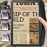 5X Rechargeable Magnifying Glass for Reading, Large Bright LED Lighted Full Page Magnifier, Lightweight Rectangular Handheld