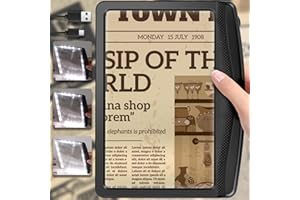 AKKYCVS 5X Rechargeable Magnifying Glass for Reading, Large Bright LED Lighted Full Page Magnifier, Lightweight Rectangular Handheld Magnifier with Light for Reading Small Prints for Seniors, Low Vision