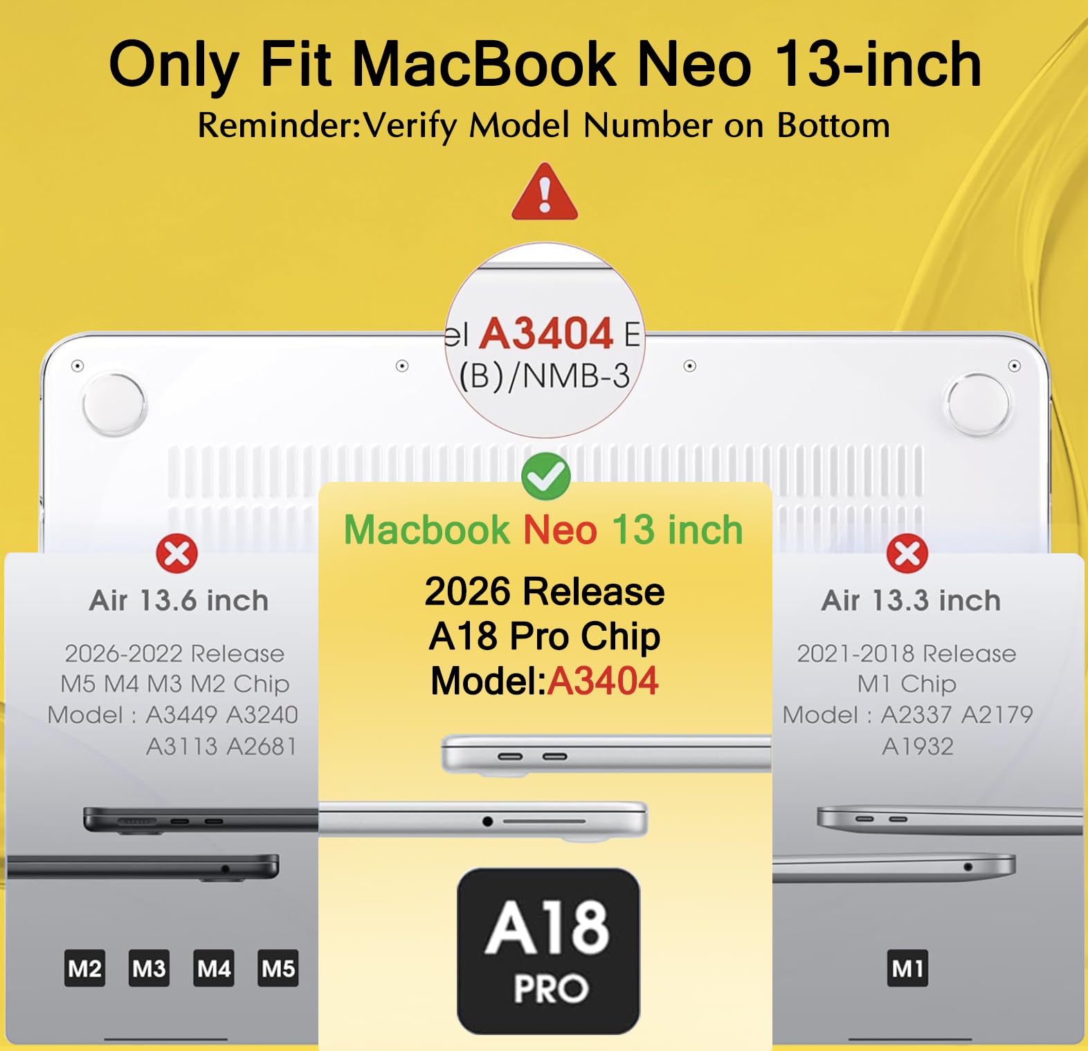 Condition photo showing New/Like New for mektron case for 2026 macbook neo 13-inch a18 pro chip a3404 laptop cover with 13-inch (diagonal) li