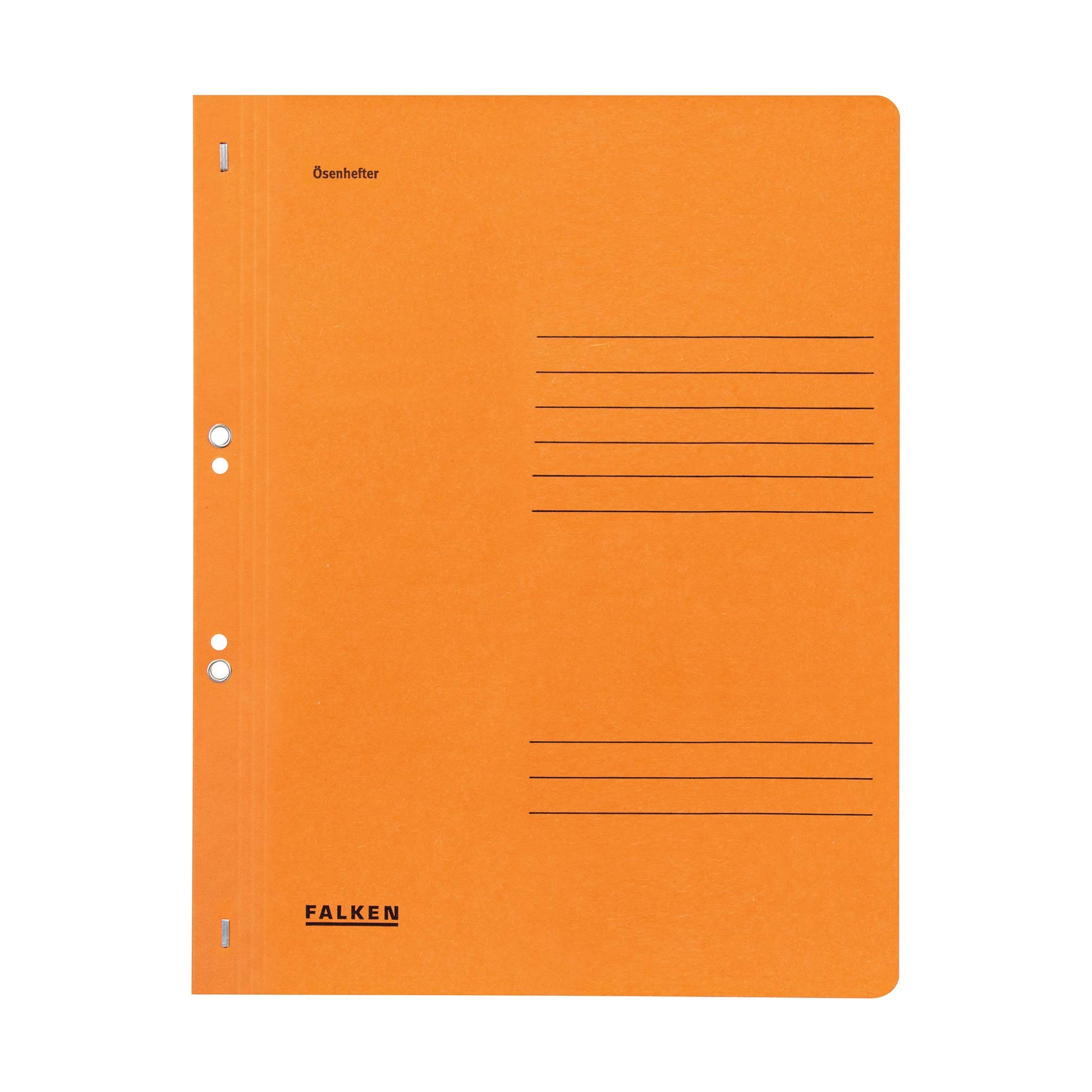Exacompta - Ref 80003924001F - FALKEN - Eyelet Full-Cover Flat Files - A4 (210 x 297mm) in Size, 250gsm Recycled Manilla, Holds Up to 200 Sheets - Orange (Pack of 50)