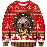ALBIZIA Unisex Animal Print Crew Neck Ugly Christmas Xmas Pullover Sweatshirt