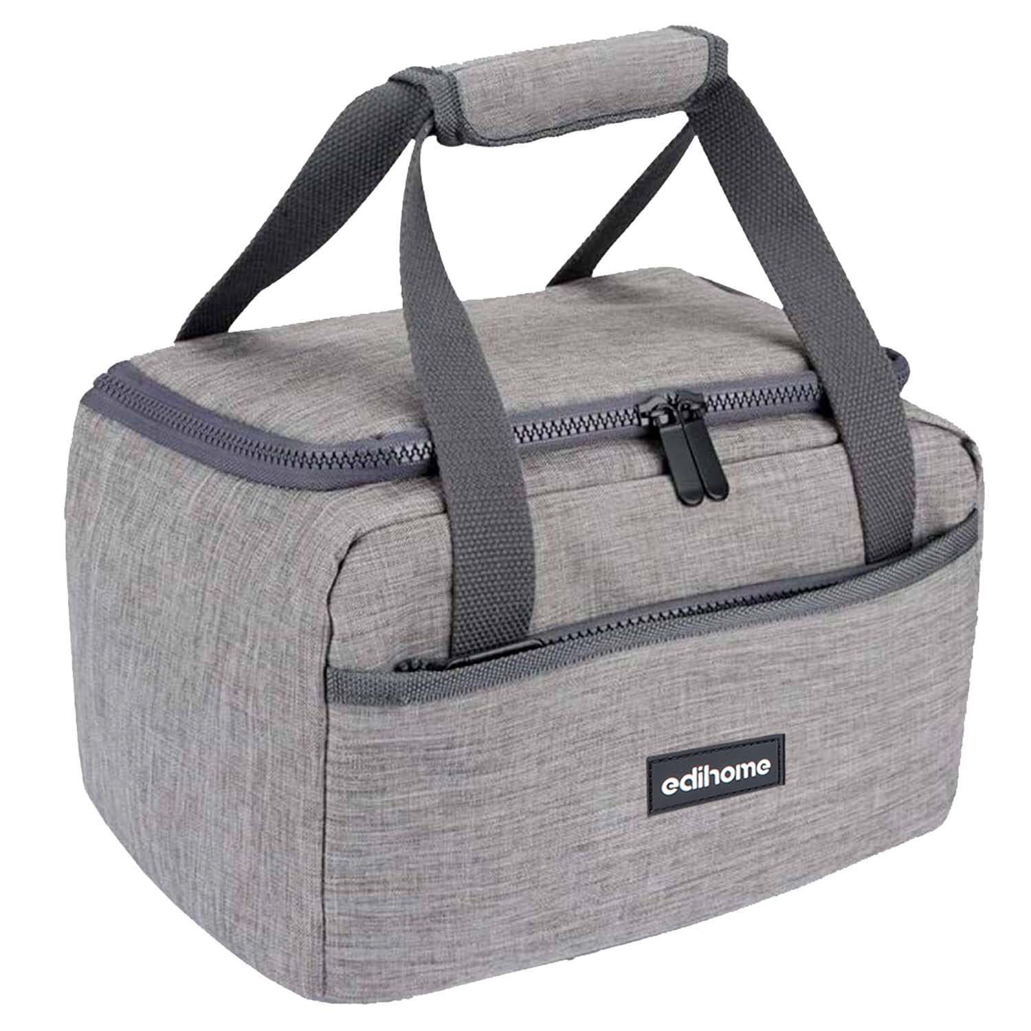 edihome, Kühltasche Klein, Lunchbag, Kühltasche, Faltbar, 8L, Thermo Lunchbox, Isolierte, für Mittagessen, Arbeit, Camping oder Reise, Tragbar (Grau)