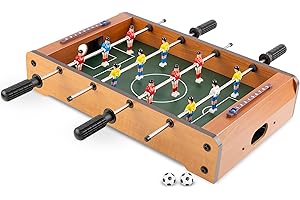 HEY! PLAY! Tabletop Foosball Table- Portable Mini Table Football/Soccer Game Set with Two Balls and Score Keeper for Adults and Kids