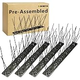 KOKMEYA Bird Spikes,Black Install,304 Stainless Steel Bird Deterrents Spikes for Outside to Keep Birds Away Bird Scare Devices Outdoor,9.84FT 12Pcs