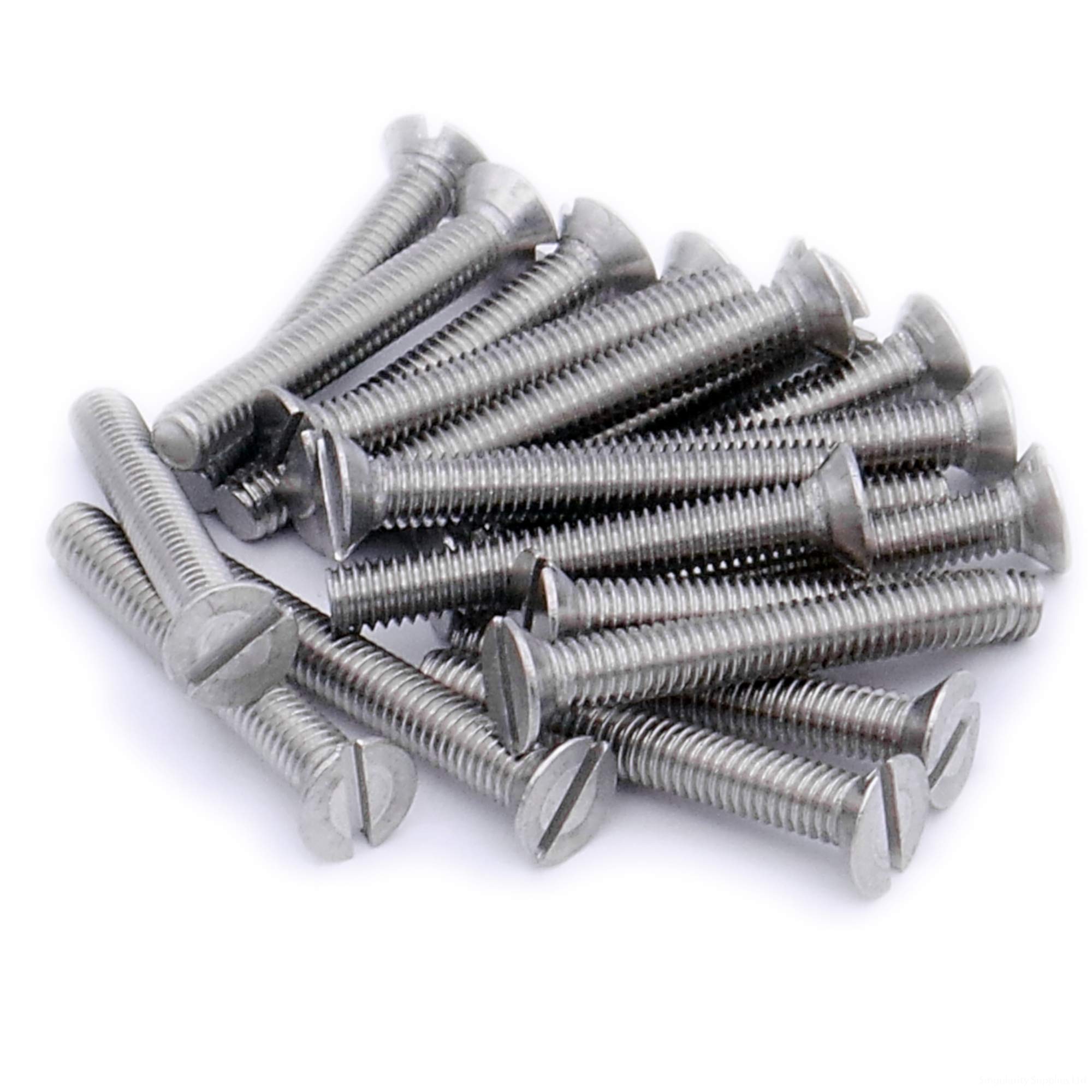 M3 (3mm x 25mm) Slot Countersunk Machine Screw (Bolt) - Stainless Steel (A2) (Pack of 20)