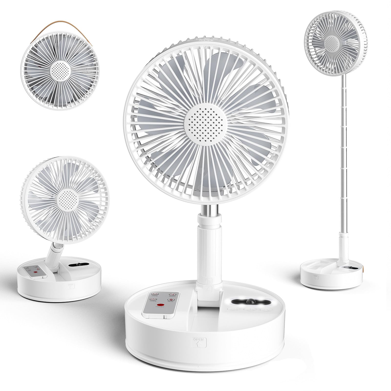 Marchpower Ventilator leise Standventilator mit Fernbedienung Timer 4 Geschwindigkeitsstufen Automatische Oszillation Ventilator höhenverstellbar bis 102cm für Schreibtisch Arbeitsplatz Schlafzimmer