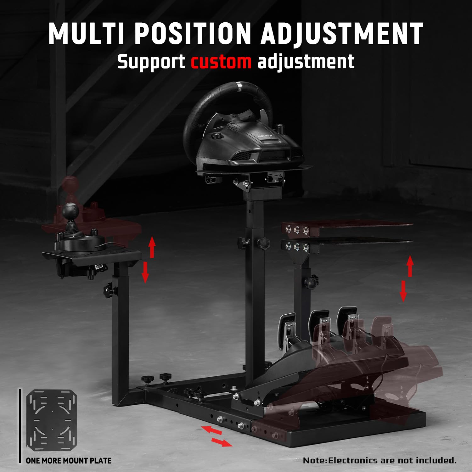 Dardoo Flight Racing Game Simulator stand Mount Fit for Logitech/Thrustmaster/Hotas Warthog G25 G27 G29 G920, Adjustable Sim Flight stand,Not Included Wheels,Pedals,Throttle & Joystick
