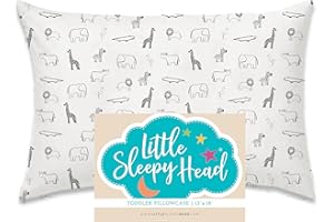 Little Sleepy Head Toddler Pillowcase - Cuddle Collection (jungle Blue), Brown, 13" X 18"
