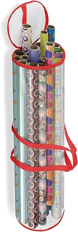 RAM ONLINE Christmas Cylinder Gift Wrap Storage Clear Bag Organiser view 2