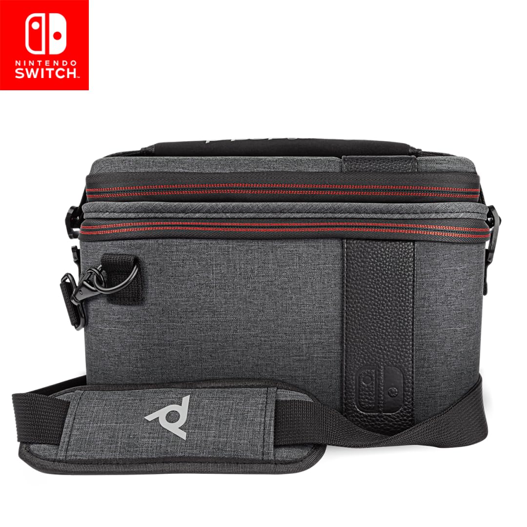 Photo 1 of PDP Gaming Pull-N-Go Nintendo Switch Travel Case, 2-in-1 Console and Accessory Storage, Removable Interchangeable Compartments: Elite Edition Grey