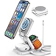 Magnetic Wireless Charger, Foldable 3 in 1 Wireless Charging Station, Fast Wireless Charger Stand for iPhone 15 14 13 12 Pro
