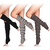 SATINIOR Long Leg Warmers for Women 24 Inch over The Knee Knit Ribbed Leg Warmer Stirrup Yoga 80s Party Dance Ballet Supply
