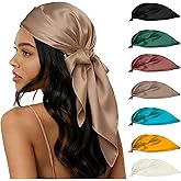 Dolcety Satin Scarf Silk Like Solid Color Head Scarf Square Satin Hair Scarf Bandanas for Wome 27.5“