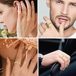 LOFITOR Gold Fidget Rings for Anxiety 6pcs