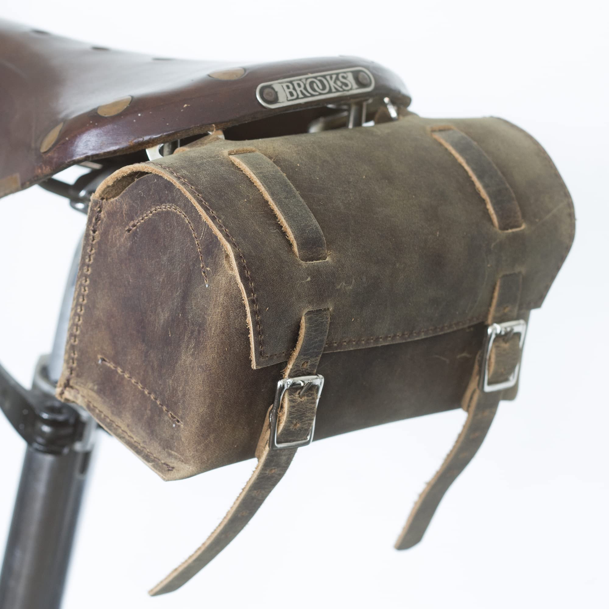 London Craftwork Leather Saddle Handcrafted Bag for Bike Bicycle Antique Brown Box-wud