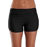 SOCIALA Women's Sporty Swim Shorts Stretchy Board Shorts Boyleg Swim Bottoms