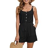 Bsubseach Romper for Women Hollow Out Swimsuit Coverup 2025 Summer Spaghetti Straps Short Jumpsuit with Pockets