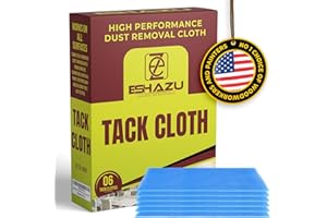 EZ ESHAZU Eshazu Premium Tack Cloth (Pack of 06) – Professional Grade Dust and Particle Remover for Woodworking and Painting – Tack Rags for Surface Cleaning – Silicone & Wax Free, Anti-Static