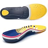 Plantar Fasciitis Relief Arch Support Inserts Flat Feet Orthotics para Orthopedic Insole Men Women Absorb Shock Supination Correction Standing All Day Boot Work Shoe Insoles Size(7-7 1/2)