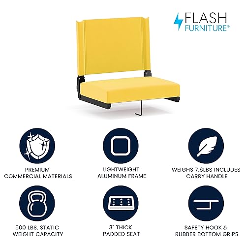 Flash Furniture Grandstand Portable Stadium Seat for Bleachers or