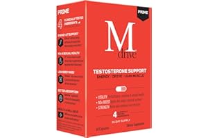 Mdrive Prime - Testosterone Support for Men, Max Energy, Stress Relief and Lean Muscle, KSM-66 Ashwagandha, S7 Nitric Oxide Booster, Bioperine and DHEA, 60 Capsules