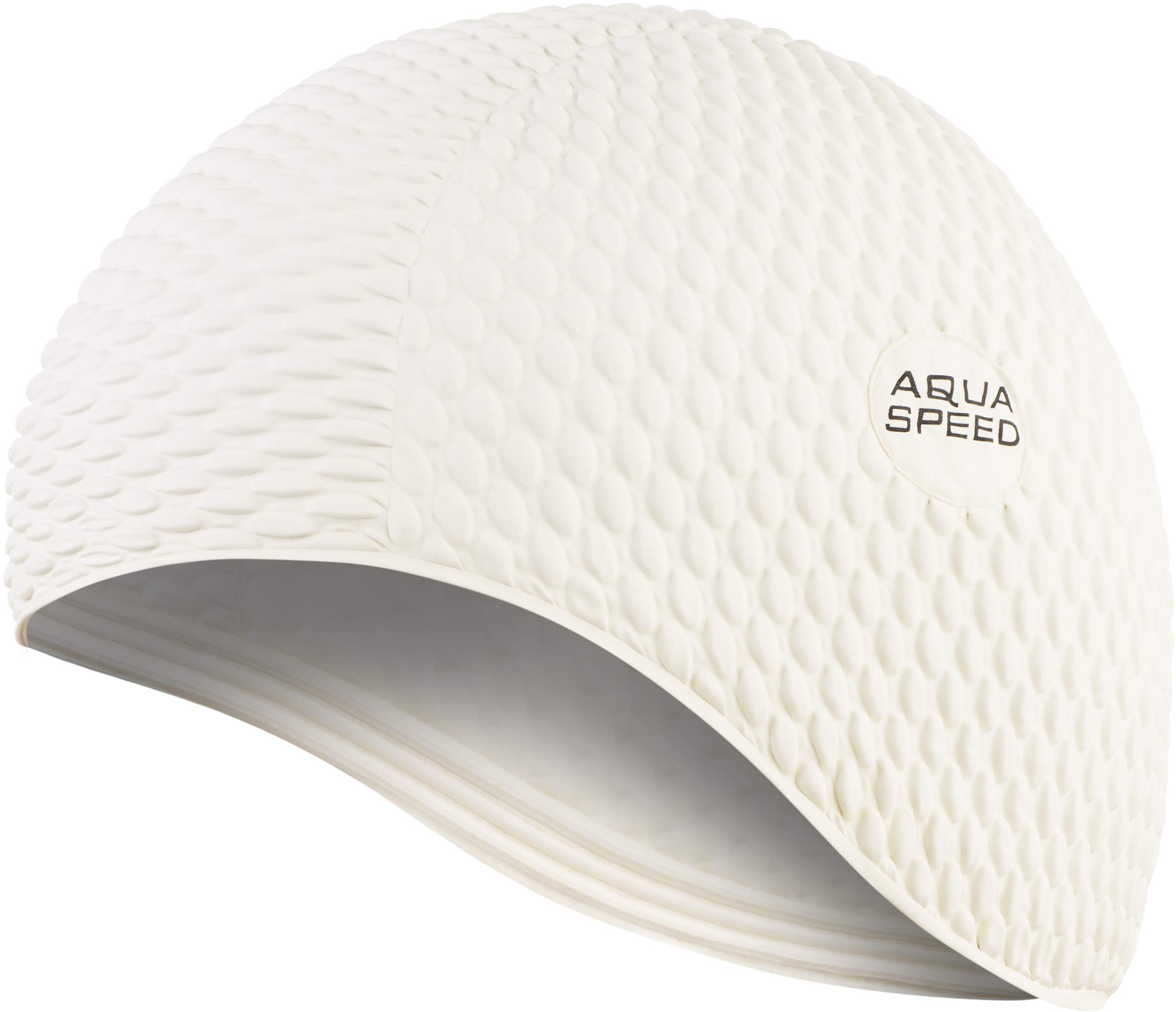 Aqua Speed swim cap | bathing cap | sports | training | swimming | long hair | latex | Bombastic Tic-Tac | Bombastic/white /05 — image 1