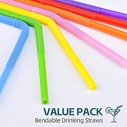 [Individually Wrapped] 200 Pcs Colorful Flexible