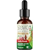 Candy Bread Premium Quality Stevia Drops | Organic Liquid Stevia |Best Sugar Substitute | 100% Pure Extract | All Naturally Sweet | Non-Bitter, 0 Calorie, NON-GMO, Diabetic &amp; Keto Friendly (1oz)