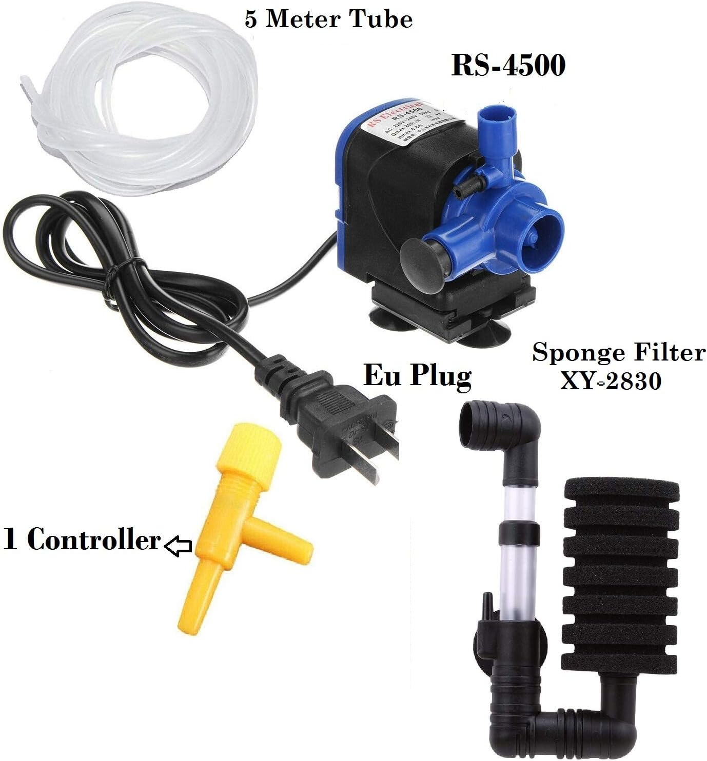 Despacito® Multifunction 3 in 1 Air Aquarium Submersible Water Filter Pump, Bio-Sponge Filter for Fish Tank(Model:Xy…