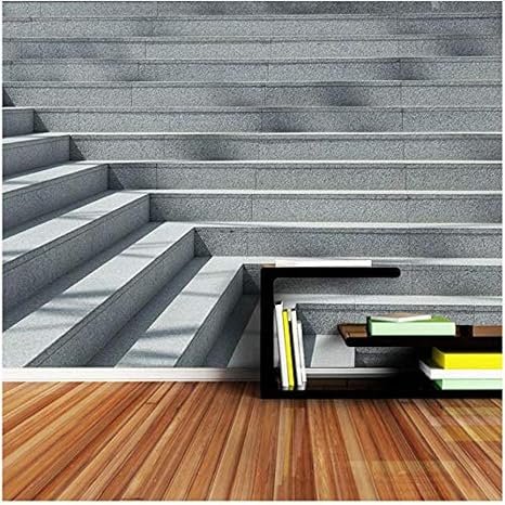 Amazon Clhhsy 部屋を飾 取り外し可能な壁画 ホームデコレー カスタム3d画像壁紙階段サンシャインレンガ壁紙3 Dリビングルームソファテレビ背景 350x250cm 壁紙