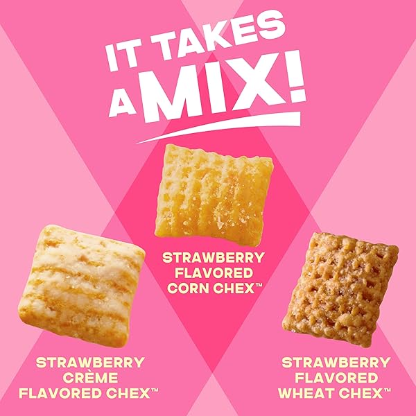 SIMPLY CHEX STRAWBERRY CRÈME FLAVORED SNACK MIX, FAMILY SIZE, 13.5 OZ