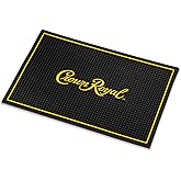Crown Royal Bar and Spill Mat | Canadian Whiskey Rubber Bar Mat for Drips with Crown Royal Logo | Professional Non-Slip Bar Service Mat, 18 x 12” Compatible