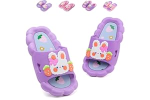 ZHENTAO Bunny Kids slides, Girls Slides Non-slip Summer Beach Pool Shoes Toddler Cartoon Slide Sandals Indoor& Outdoor Garden Slippers Shower Shoes
