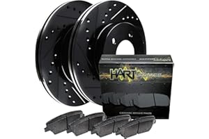 Hart Brakes Front Brakes and Rotors Kit |Front Brake Pads| Brake Rotors and Pads| Ceramic Brake Pads and Rotors |1982-1989 American Motors Eagle; Jeep Cherokee, Comanche, Wagoneer, Wrangler