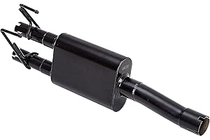 Floshine 409 Stainless Steel Two Chamber Exhaust Muffler Kit, 3''Inlet/2.25'' Outlet,Direct Fit Exhaust 2009-2018 Ram 1500 (18"-body-black)