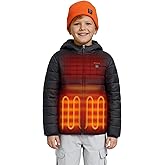 ORORO Kids' Heated Puffer Jacket with USB-C Rechargeable Battery, Girls Lightweight Heated Jacket