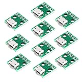 HiLetgo 10pcs Micro USB to DIP Adapter 5pin Female
