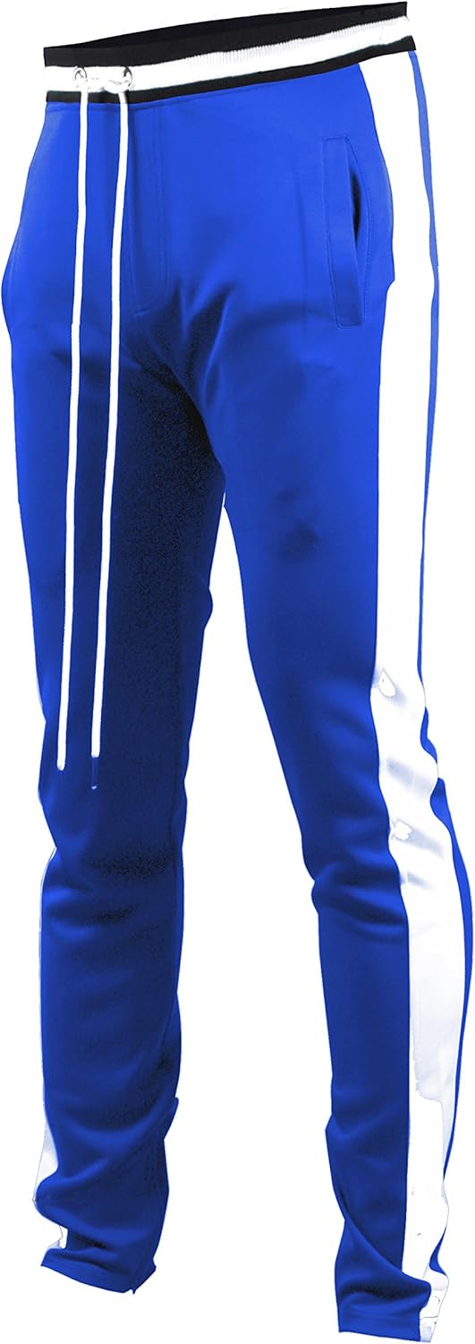 Screenshotbrand Mens Hip Hop Premium Slim Fit Track Pants - Athletic Jogger Bottom with Side Taping: Clothing