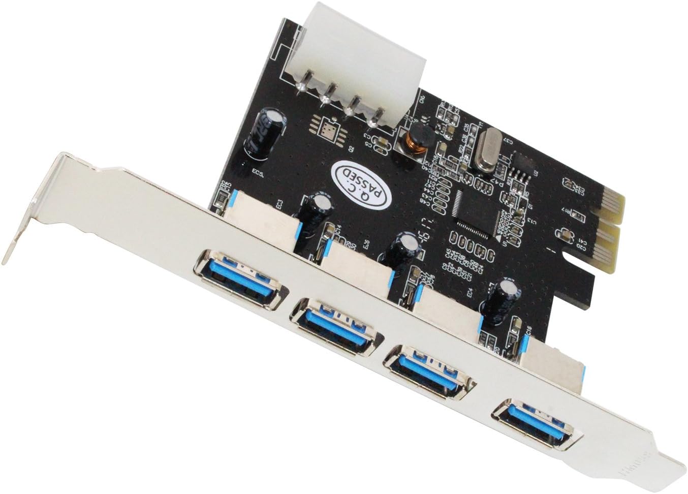 USB3.0 PCIe Card, Tanbin 4 Port USB 3.0 to PCI Express Card Expansion card, PCI-E to USB 3.0 4 Port Hub Controller Adapter for Desktop PC Support Windows XP/7/8/10