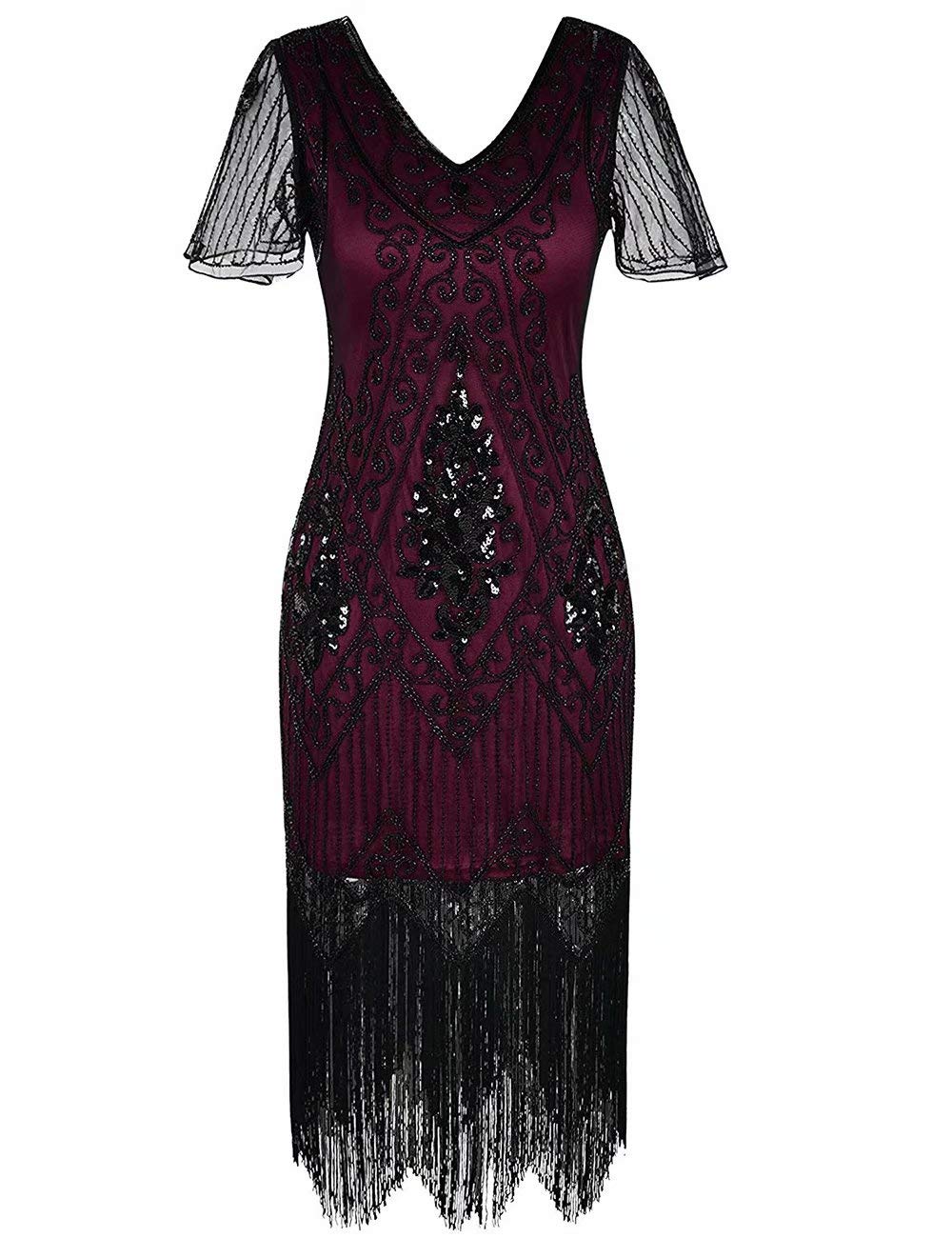 Women's 1920s Gatsby Sequin Prom Dresses Retro Beading Cocktail Dress