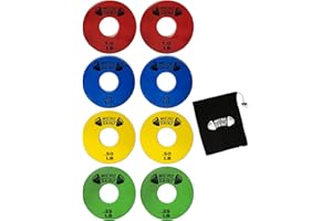 MICRO GAINZ GAIN MUSCLE 1LB AT A TIME Micro Gainz Standard 1-Inch Center Hole Fractional 8 Piece Weight Plates with Bag, Designed for Standard 1-Inch Dumbbell & Barbell for Strength Training and Weight Lifting, Made in USA