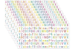 MOSA BEAR 10 Sheet Small Letter Stickers, Self Adhesive Alphabet Stickers, Cute A-Z Alphabet Vinyl Letter Stickers for Arts Crafts Outdoor Sign Poster Notebook Mailboxes Car -Multicolor