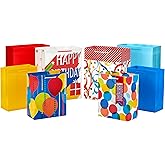 Hallmark Assorted Birthday Gift Bags (8 Bags: 4 Medium 9", 4 Large 13") for Kids, Teachers, Grandchildren, Adults, Siblings, Parties