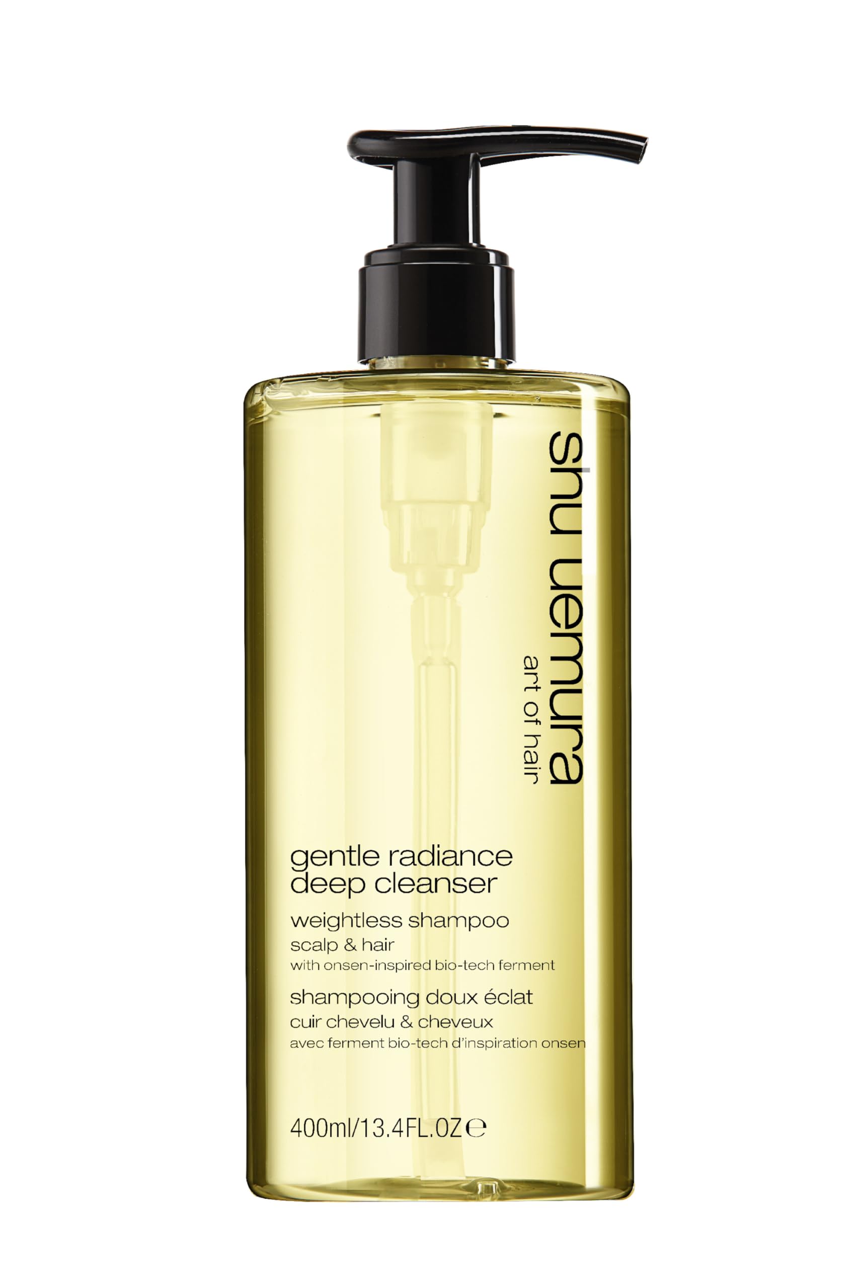 Shu Uemura, Gentle Radiance Weightless Shampoo Deep Cleanser, All Hair Types, Enriched with Onsen-Inspired Bio-Tech Ferments, Cleanses & Balances Scalp and Hair, 400 ml