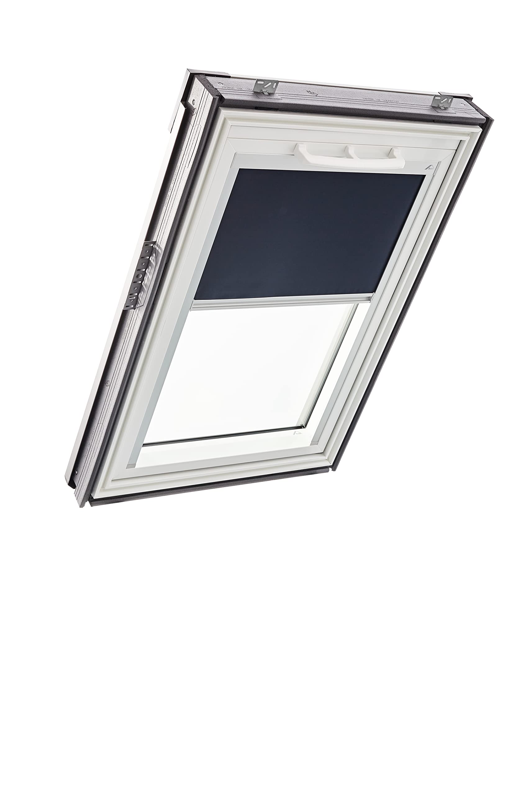 Original Roto Blackout Roller Blind ZRV Almost complete Blackout Guide Rail Silver For Roto Roof Windows Series Q Size 114/078 | 11/07 Colour Night Blue